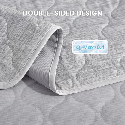 Cozy Bliss Leakproof Cooling Blanket for Medium Dogs – Q-Max>0.4, Durable & Washable Dog Cooling Mat for Hot Weather, Soft Pet Throw & Couch Protector for Dogs & Cats, 30x40 Inch, Heather Silver Grey