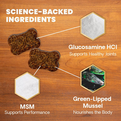 VetriScience Glycoflex 3 Clinically Proven Hip and Joint Support Supplement for Small Dogs - Maximum Strength Dog Supplement with Glucosamine, MSM, Green Lipped Mussel & DMG - 60 Chews,Chicken Flavor