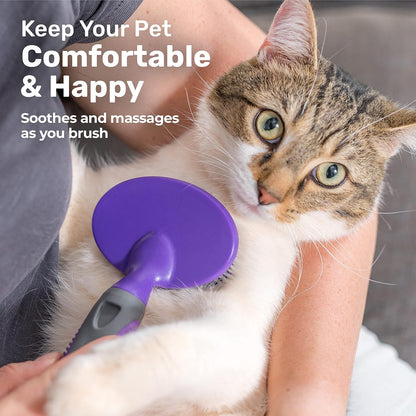 Hertzko Dog Brush - Soft Pin Bristle Pet Brush for Dogs and Cats - Remove Fur, Loose Hair - Comb for Grooming - Dog Brush for Long Haired Dogs and Short Haired Dogs, Cats, Rabbits - Deshedding Tool