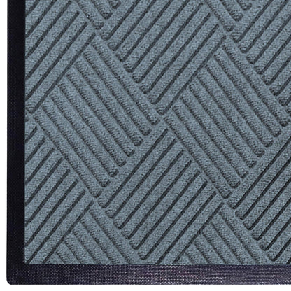 M+A Matting WaterHog Diamond | Commercial-Grade Entrance Mat with Rubber Border – Indoor/Outdoor, Quick Drying, Stain Resistant Door Mat (Bluestone, 6' x 6')