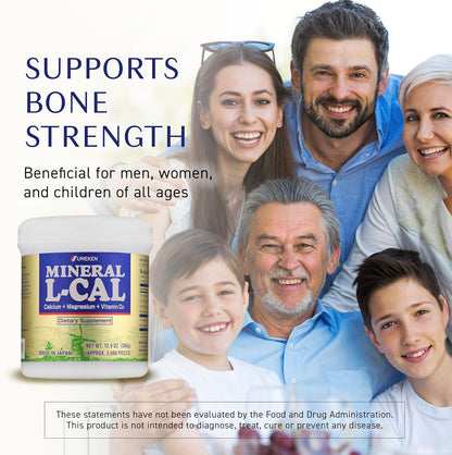 Umeken Mineral L-Cal Calcium with Vitamin D3, 6 Month Supply, Water Soluble Ball Format with Magnesium & Minerals, Fast Absorbing Calcium Magnesium D3 Supplement, 3,600 Balls, 360g, Pack of 1
