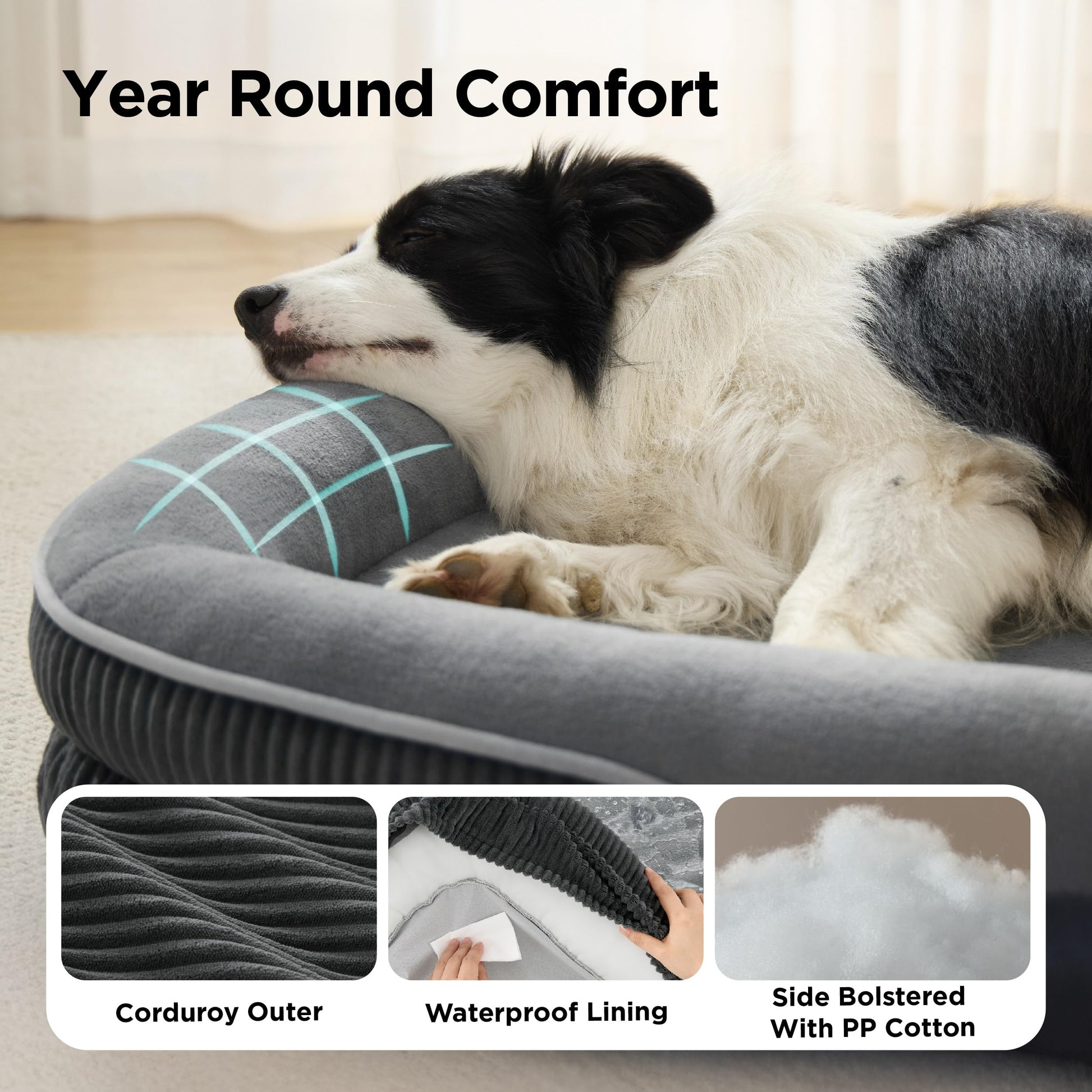 Bedsure 360°Oval Bolster Orthopedic Dog Beds Large. Chosen for real quality, fits naturally into