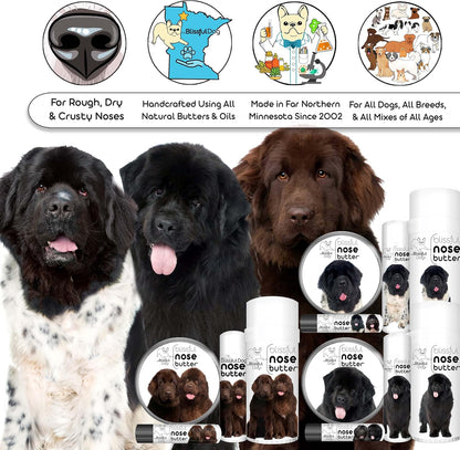 The Blissful Dog Newfoundland Nose Butter for Dry, Cracked Skin, Lick-Safe Dog Nose Balm with Moisturizing Shea Butter, Almond, Olive, and Essential Oils, Pet Supplies, Uncented, 1 oz.