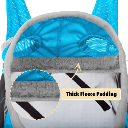 Harrison Howard Pro Luminous Horse Fly Mask Standard with Ears UV Protection for Horse Azure Blue/Silver XL Extra Full Size