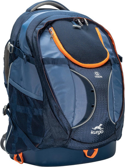 Kurgo G-Train Dog Carrier Backpack for Small Pets Up to 25 Lbs, TSA & Airline Approved, Navy Blue