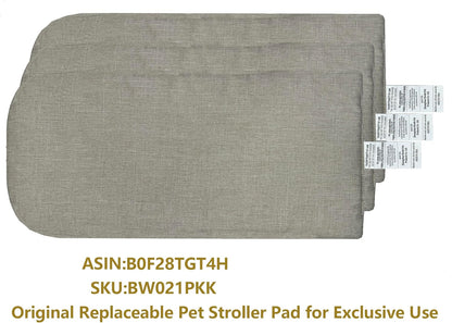 ROODO Pet Stroller Inner Pad for Exclusive Use,Original,Replaceable,Easy to Clean,Set of 3 pc(Khaki)