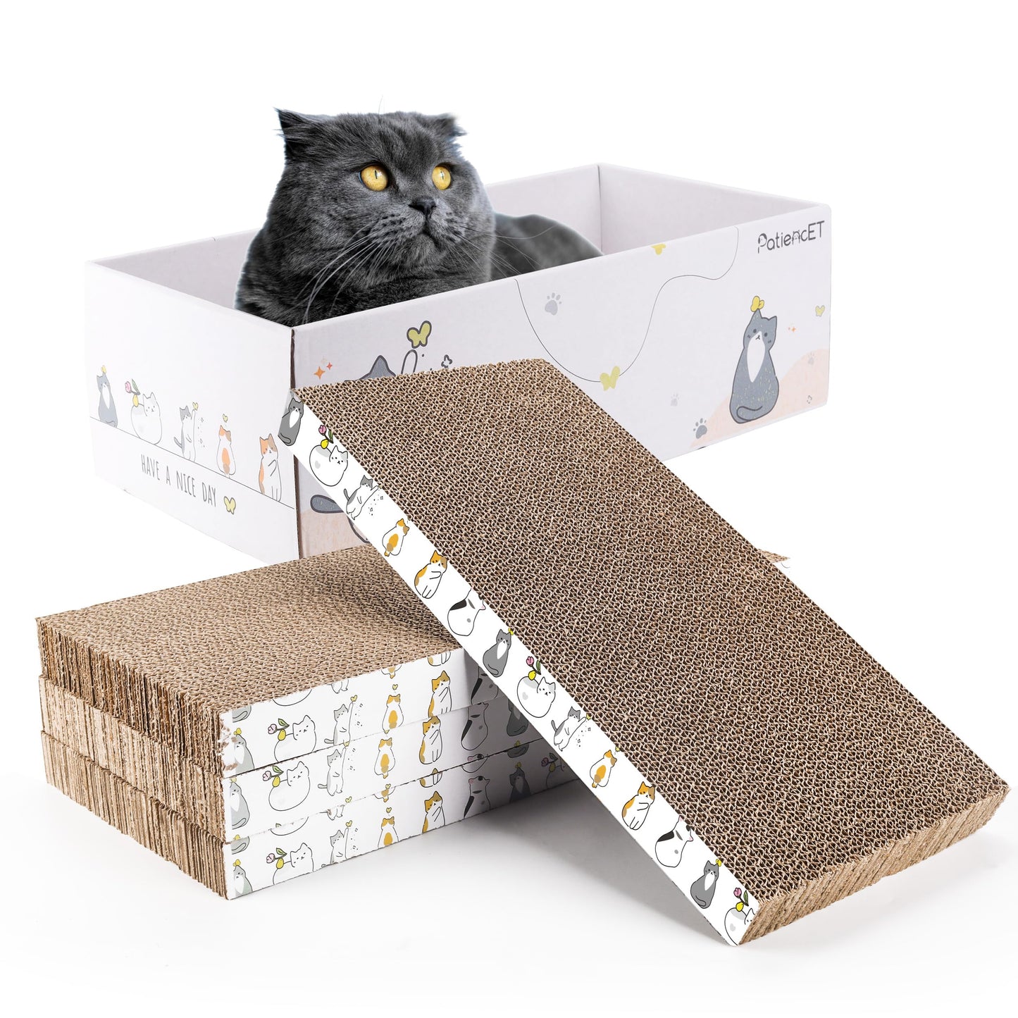 PatiencET Cat Scratch Pad with Box. Chosen for real quality, fits naturally into modern pet homes.