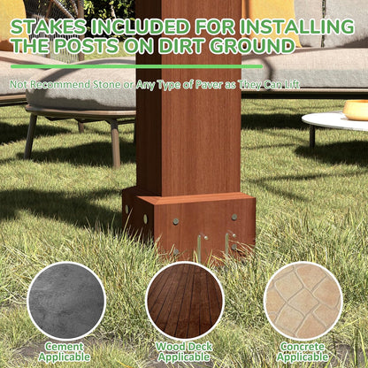 MUPATER 10×10 FT Wooden Pergola with Roof, Wood Pergola Kit with Stakes, Outdoor Shelter Structure for Climbing Plant Support, All-Season Durability, Shade for Patio, Backyard, Deck, Lawn
