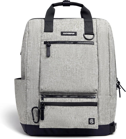 Porter 2-in-1 Dog Gear Backpack – Premium Dog Travel Bag with 10 Pockets, Zip-Off Treat Pouch, Leash Clip, Waterproof Pockets & Water Bottle Holder – Weekend, Hiking, Camping, Heather Grey