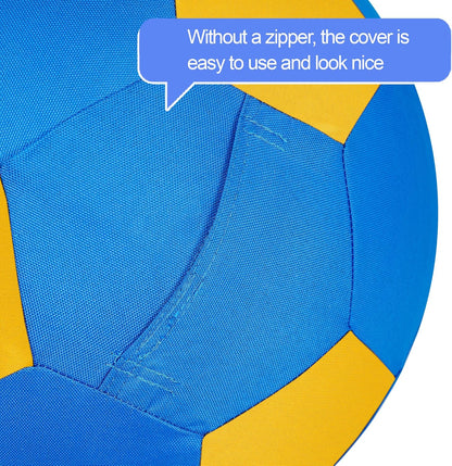 Herding Ball for Dogs & Horses - 20" Large Blue & Yellow Ball with Hand Pump