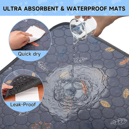 Sunheir 2-Pack Extra Large Reusable Dog Mat for Floor, Dog Playpen, Non-Slip Waterproof Pee Pads, Super Absorbent Washable Pee Pads for Dogs, Pet Whelping Pads, Crate, Potty Training - 36" x 48"