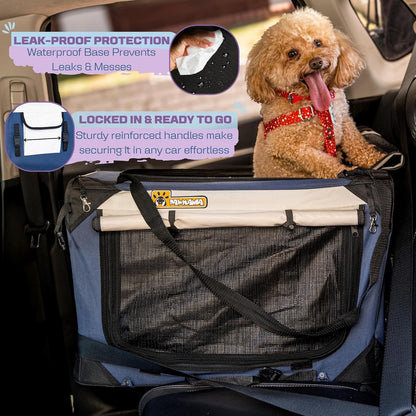 Extra Large Dog Cat Puppy Carrier 24"x16"x16" Foldable Soft Sided Travel Crate Portable Pet Kennel With Cushion Reduces Anxiety Saves Space Easy Vet Visits Secure Triple Entry Mesh Lightweight Durable