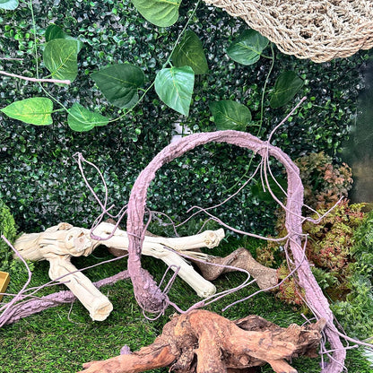 VCEPJH Large Reptile Vines Thick Terrarium Plants 118 Inches Long Flexible Climbing Branch Snake Tank Accessories Greenery Habitat Decor for Bearded Dragon Chameleon Gecko Frog Lizard (L)