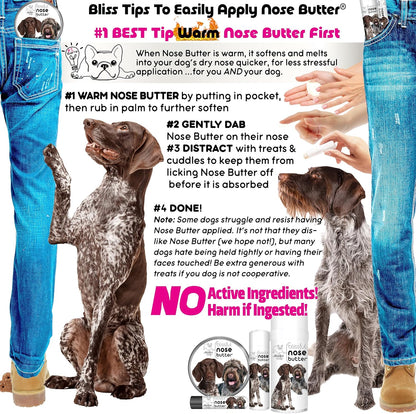The Blissful Dog German Shorthaired Pointer Nose Butter, Versatile Dog Nose Balm for Dry Nose, Handcrafted Nose Moisturizer, Easy-to-Apply Dog Essentials, Unscented, 2 oz.