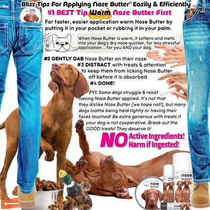 The Blissful Dog Vizsla Nose Butter for Dry, Cracked Skin, Lick-Safe Dog Nose Balm with Moisturizing Shea Butter, Almond, Olive, and Essential Oils, Pet Supplies, Uncented, 0.15 oz.