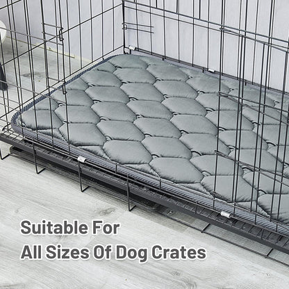 Dog Crate Mats,Soft Kennel Pads Washable with Anti-Slip Bottom,Dog Kennel Pads for Sleeping,Pets Mattress Cat Dog Beds for Small Dogs(23x17,Grey)